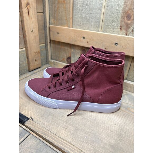 US12 DC Manual HI TX SE ADYS300644-BKW Mens Dark Red Skate Inspired Sneakers - Picture 5 of 8